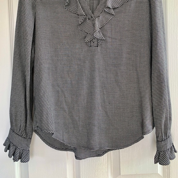SOLD PAIGE Ruffle Houndstooth Blouse top blouse sh - Picture 2 of 6
